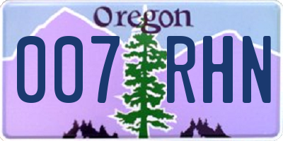 OR license plate 007RHN