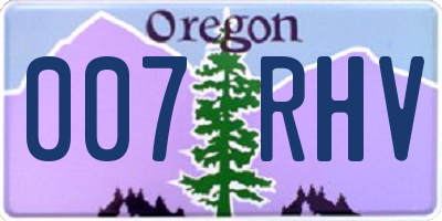 OR license plate 007RHV