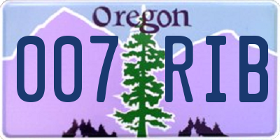OR license plate 007RIB