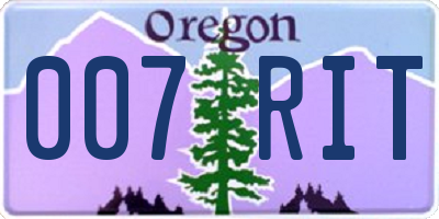OR license plate 007RIT