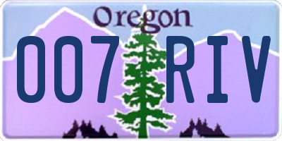 OR license plate 007RIV