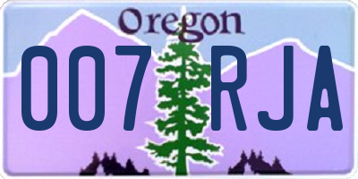 OR license plate 007RJA