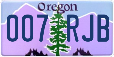 OR license plate 007RJB