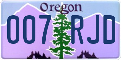 OR license plate 007RJD