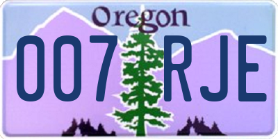 OR license plate 007RJE