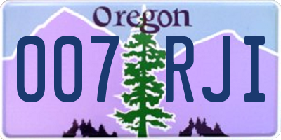 OR license plate 007RJI