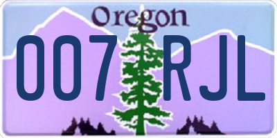 OR license plate 007RJL