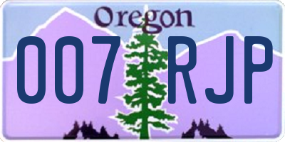 OR license plate 007RJP