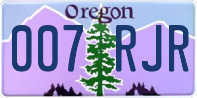 OR license plate 007RJR