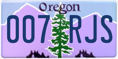 OR license plate 007RJS