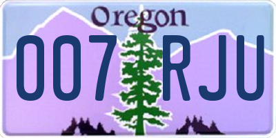 OR license plate 007RJU