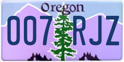 OR license plate 007RJZ