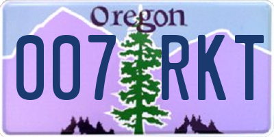 OR license plate 007RKT