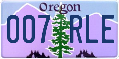 OR license plate 007RLE