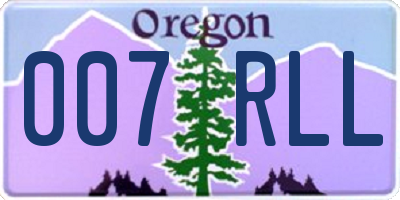 OR license plate 007RLL