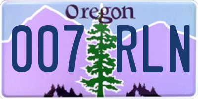 OR license plate 007RLN