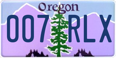 OR license plate 007RLX