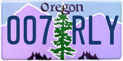 OR license plate 007RLY