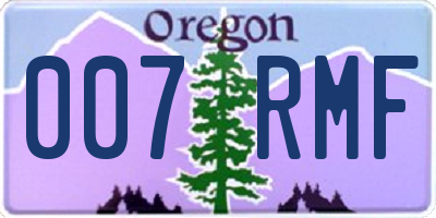 OR license plate 007RMF