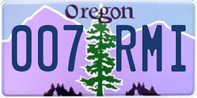 OR license plate 007RMI