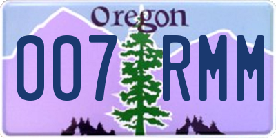 OR license plate 007RMM