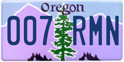 OR license plate 007RMN