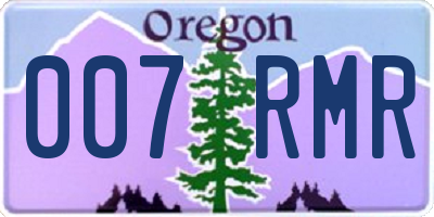 OR license plate 007RMR
