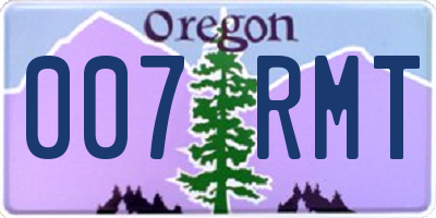 OR license plate 007RMT