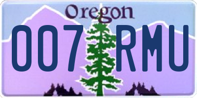 OR license plate 007RMU