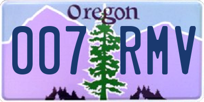 OR license plate 007RMV
