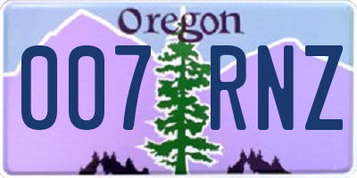 OR license plate 007RNZ