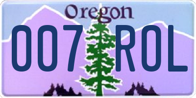 OR license plate 007ROL
