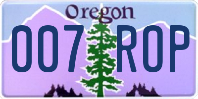 OR license plate 007ROP