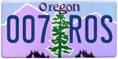 OR license plate 007ROS