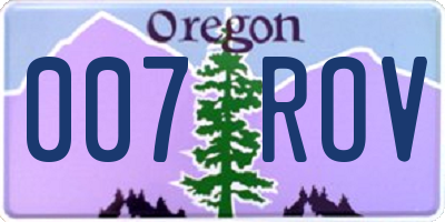 OR license plate 007ROV