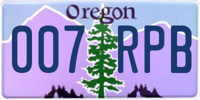 OR license plate 007RPB
