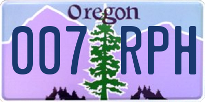 OR license plate 007RPH