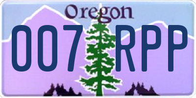 OR license plate 007RPP