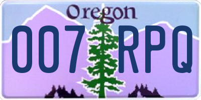 OR license plate 007RPQ