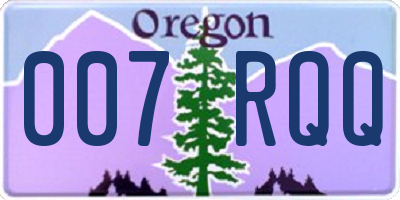 OR license plate 007RQQ