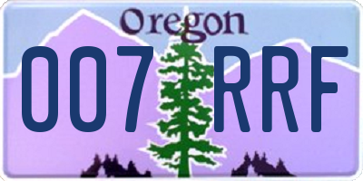 OR license plate 007RRF