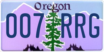 OR license plate 007RRG