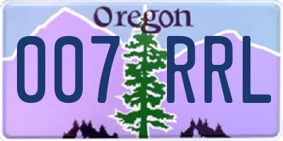OR license plate 007RRL