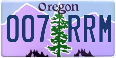 OR license plate 007RRM