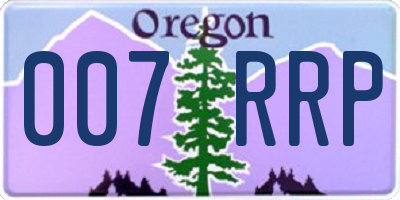 OR license plate 007RRP