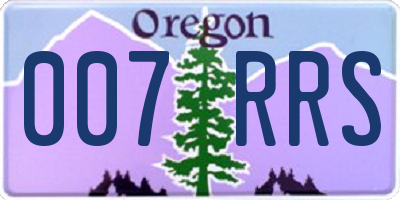 OR license plate 007RRS