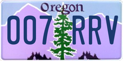 OR license plate 007RRV