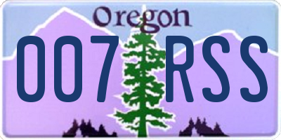 OR license plate 007RSS