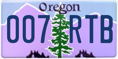 OR license plate 007RTB