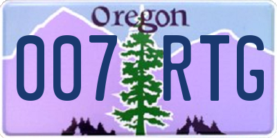 OR license plate 007RTG